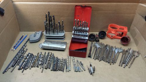 Lot of 145++ drill bits set assorted makes hs, boring spade, hole saws for sale