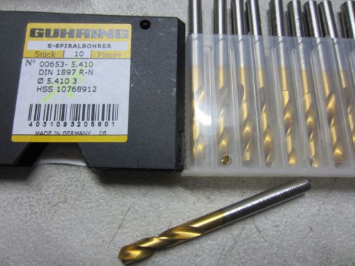 10 new guhring 00653-5.410mm #3 hss stub machine length tin coated twist drills for sale