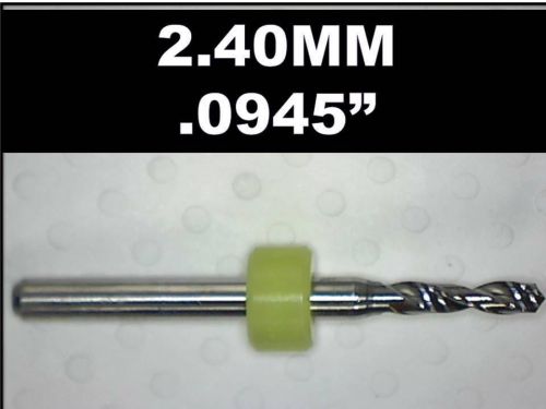 2.40mm - .0945&#034; carbide drill bit - new one piece - cnc dremel pcb  hobby models for sale