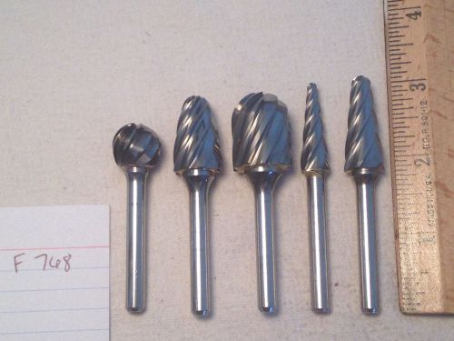 5 new 6 mm shank carbide burrs for cutting aluminum. metric. made in usa  {f768} for sale
