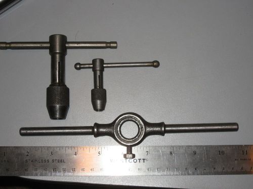 1&#034; Die Wrench and Pair of T-Handle Tap Wrenches