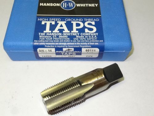 new HANSON WHITNEY 3/4&#034; - 14 NPT 5FL National Taper HSS Pipe Tap 60111 USA