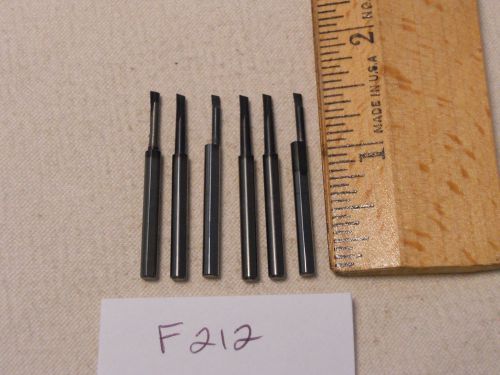 6 USED SOLID CARBIDE BORING BARS. 1/8&#034; SHANK. MICRO 100 STYLE. B-080 (F212}