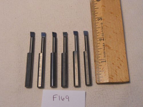 6 USED SOLID CARBIDE BORING BARS. 1/4&#034; SHANK. MICRO 100 STYLE. B-200 (F169}