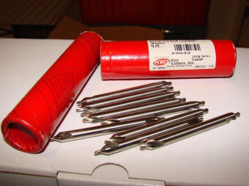 Lot of  9 keo #3 x 3&#034; cobalt 60° combo drill/countersink 23032 1/4&#034; body 3&#034; oal for sale