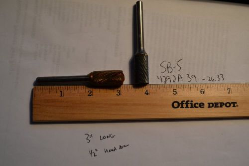 Tungsten Carbide Burr - Cylindrical Flat End - 1/4&#034; dia  QTY=2