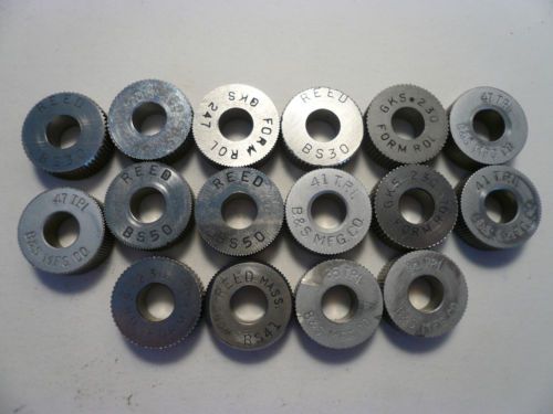 16 PCS 5/8&#034; X 1/4&#034; DIFFERENT KNURLING WHEELS ROLLERS LATHE TOOL.