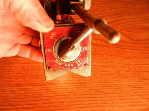 VINTAGE ENCO NO 300 MAGNETIC BASE INDICATOR HOLDER MACHINIST TOOL WITH BOX