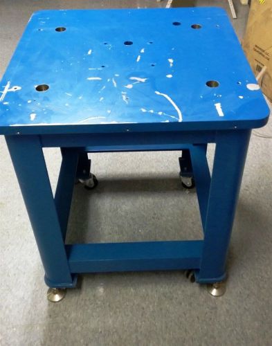 Operator Machine Steel Table 30&#034;x30&#034;x36&#034; Tall x 1 3/8&#034; Thick with Feet &amp; Wheels