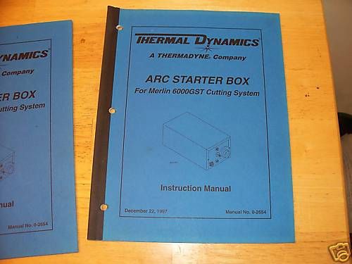Thermal Dynamics arc starter box instruction manual