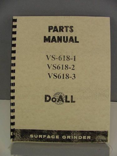 Doall VS-618 Surface Grinder Parts Manual