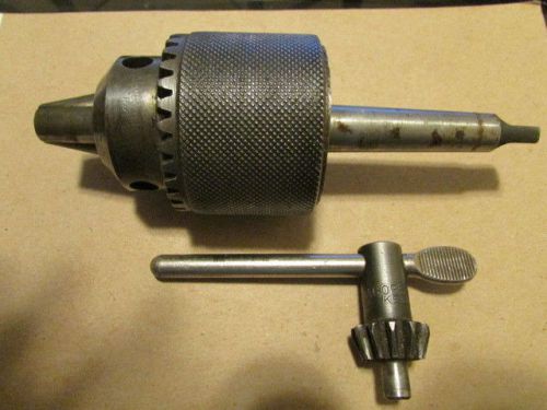 Vintage JACOBS Drill Chuck  MFG. CO. # 36 Chuck Key  3&#034; Tapered Shaft  3/4&#034;