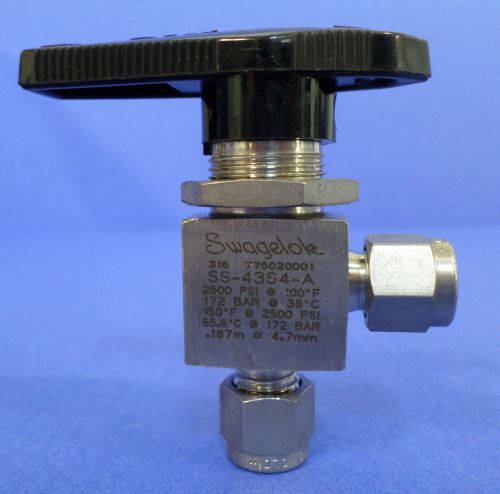 Swagelok ss ball valve 2500psi 100f ss-43s4-a nnb for sale
