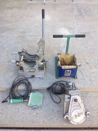 Mcelroy pipe fusion machine plastic welder with 48 clamp inserts used for sale