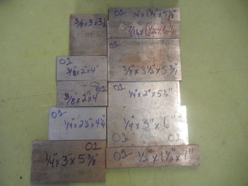 Lot of 11  hardening flat stock steel o1  small pieces 7&#034; 6&#034; 5&#034; for sale