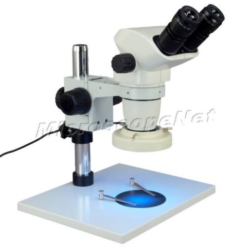 Omax 6.7x-45x stereo zoom microscope+table stand+80 led multi section ring light for sale