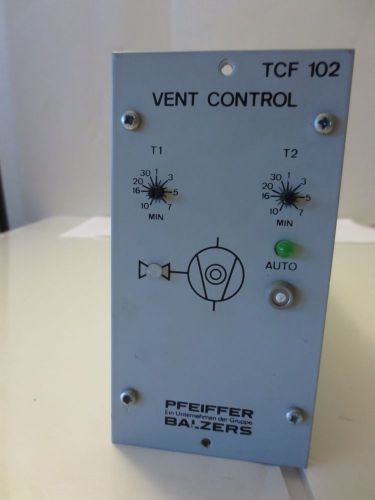Pfeiffer Balzers TCF102 Turbo Pump Vent Control Analyzer Plug-In
