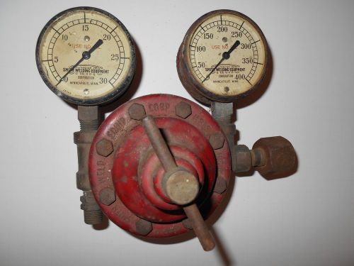 Vintage smith welding regulator acetylene-oxygen gauges,welding tool red for sale