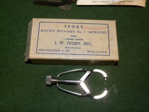 Ivory Number 1 Matrix Retainer Stainless- Vintage in Original Box and Bands