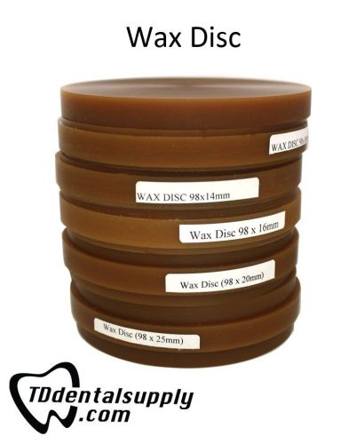 CAD/CAM 98.5mm or 104mm Diameter Wax Disc package 5