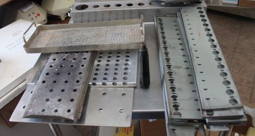 Test Tube Trays Racks Stainless Steel Laboratory 22 pc Lot 1.7cm 1cm EG
