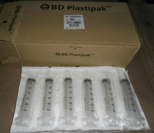 60 BD Plastipak 50mL Luer Syringe Ref 300866