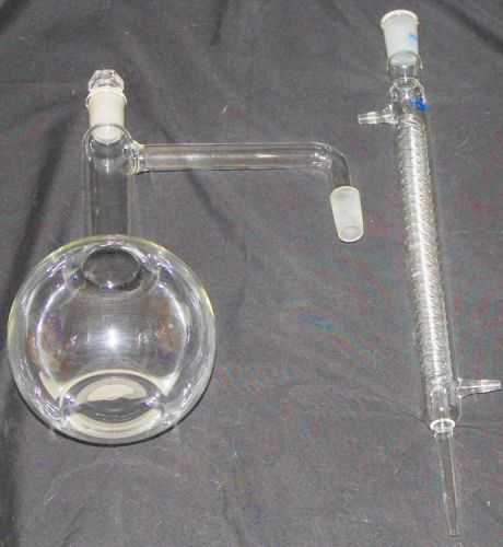 Distillation apparatus glass condenser flask 19/38 for sale