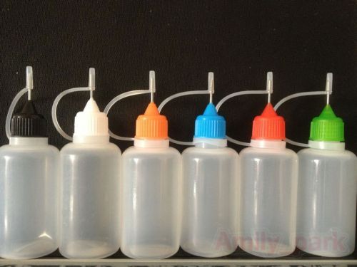 50pcs 30ml Empty Plastic Squeezable Liquid Dropper Bottles needle tip LDPE