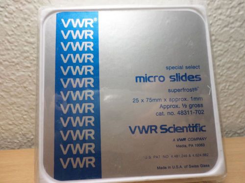 VWR Premium Superfrost Frosted Microscope Slides 75 x 25mm 1/2 Gross 72 Qty