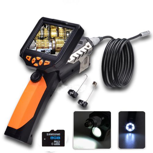 3.5&#034; lcd inspection camera 8.2 mm borescope endoscope 5m scope zoom rotate &amp; 8gb for sale