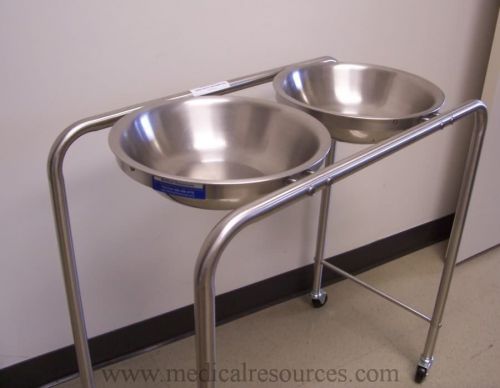 Blickman stainless steel double basin solution stand for sale