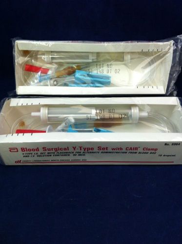 5 ABBOTT BLOOD SURGICAL Y-TYPE SETS w/ CAIR CLAMP 8964 10 Drop 90&#034;