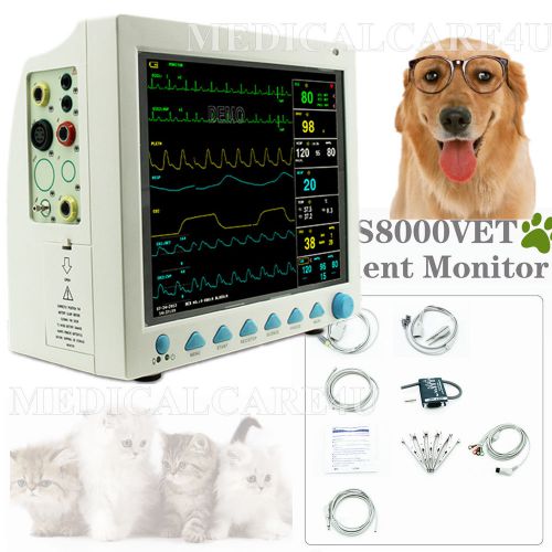 Cms8000-vet patient monitor,contec standard 6 parameters,ecg/nibp/resp/temp/spo2 for sale