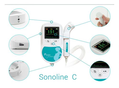 SONOLINE C Pocket Fetal Doppler,Baby Heartbeat Monitor with 3M Probe,CE