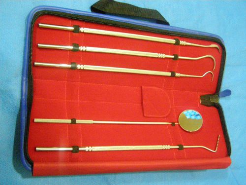 5 Pcs (New),Scalers &amp; Mirror Set W/ Zipper Pouch.Specialy For Veterinary