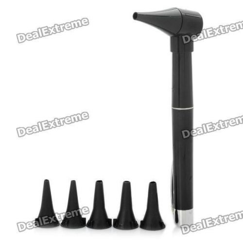 New a set pen style earcare professional otoscope ent diagnostic w/ 5 heads for sale