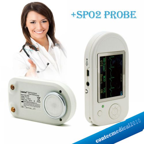 Multi-function Visual Electronic Stethoscope ECG EKG Spo2 PR + PC software