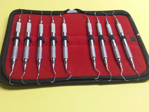 9 pcs gracey curettes hollow medical dental instruments german stainless steel for sale