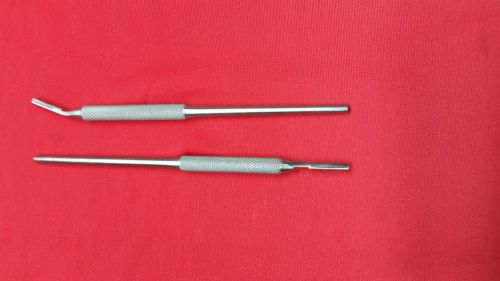 2 NEW  PREMIUM GRADE ROUND SPECIAL PATTERN SCALPEL HANDLE #3 STRAIGHT + CURVED