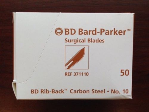 Bd bard-parker #10 surgical blades carbon steel 50/bx #371110 sterile aspen for sale