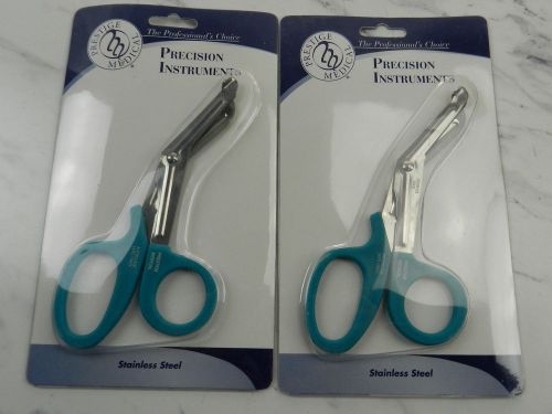 2 professional prestige medical emt bandage utility scissor shears teal 7.5&#034; for sale