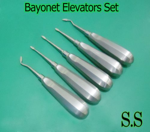 5 Bayonet Elevators Set Dental Extraction Instruments