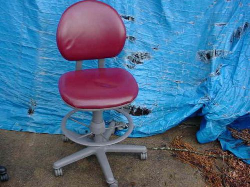 Steelcase task stool red chair medical surgical dental office full adjustible for sale
