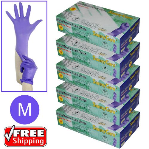 500pcs 3.5mil soft nitrile powder-free medical exam gloves (latex vinyl free) m for sale