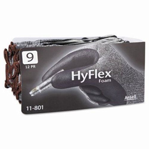 Ansellpro HyFlex Foam Gloves, Dark Gray/Black, Size 9 (ANS118019)