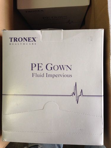 Quantity of 4 Boxes (75 Per Box) Tronex Blue PE Gowns w/ Thumb Hooks Unisize NEW