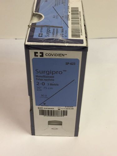 Covidien SP-623 Surgipro Monofilament Polypropylene SC2 Cutting 2-0 30” Blue 3dz