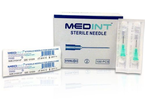 21g x 1/2&#034; hypodermic needles sterile needle medint box of 200 for sale