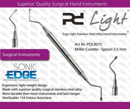 Miller Bone Curette #12 Spoon 4.5mm, ErgoLight Dental Implant Surgery Instrument