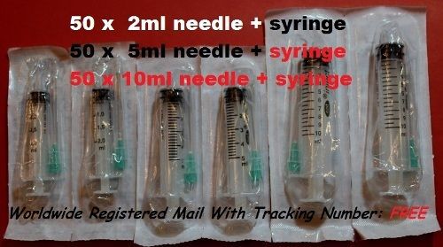 50x2ml 50x5ml 50x10ml Medical INK REFILLABLE Printer CARTRIDG 150 Needle+Syringe